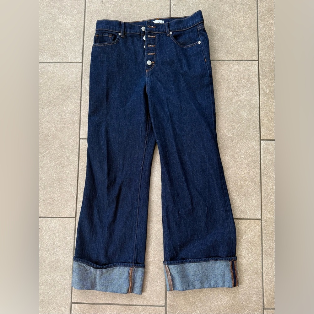 LOFT Dark Blue Wide Leg Jeans